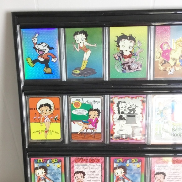 Rare BETTY BOOP CHROMIUM/Base Cards Framed Picture Set Decor 1990 - Picture 4 of 6